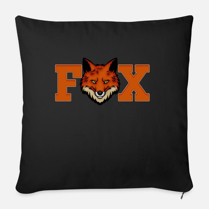 Fuchs - Sofakissenbezug 45 x 45 cm - Schwarz