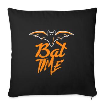 Bat time - Sofa pillowcase 17,3'' x 17,3'' (45 x 45 cm) - black - Front
