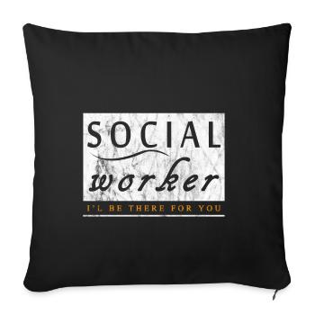 Soziale Arbeit Liebe - Sofakissenbezug 45 x 45 cm - Schwarz - Vorne