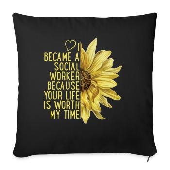 Social worker passion - Sofa pillowcase 17,3'' x 17,3'' (45 x 45 cm) - black - Front