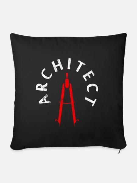 Architekt - Sofakissenbezug 45 x 45 cm - Schwarz