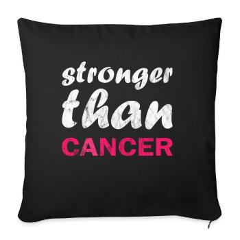 Plus fort que le cancer - Housse de coussin décorative 45 x 45 cm - noir - Devant