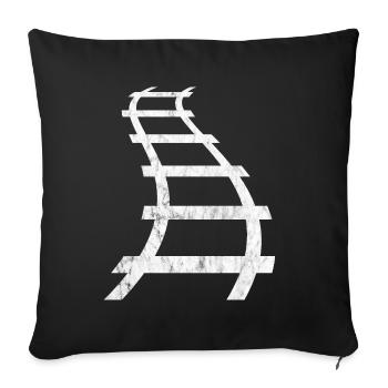 voies ferrées - Housse de coussin décorative 45 x 45 cm - noir - Devant