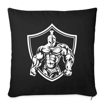 Spartan coat of arms muscles - Sofa pillowcase 17,3'' x 17,3'' (45 x 45 cm) - black - Front