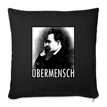 Friedrich Nietzsche | | philosophie - Housse de coussin décorative 45 x 45 cm - noir - Devant