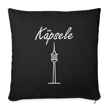 Stuttgarter Käpsele | Schwäbisch Dialekt Schwaben - Sofakissenbezug 45 x 45 cm - Schwarz - Vorne
