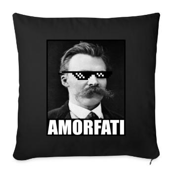 Friedrich Nietzsche | Amor Fati | Sunglasses - Sofa pillowcase 17,3'' x 17,3'' (45 x 45 cm) - black - Front