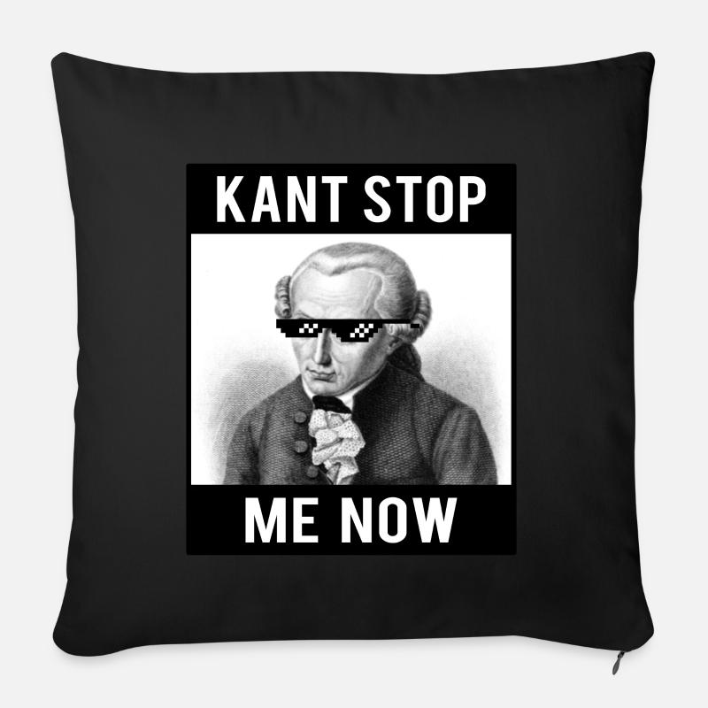 Kant Stop Me Now | Meme | Lustig | Philosophie | I - Sofakissenbezug 45 x 45 cm - Schwarz