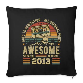 April 2013 Vintage Retro Geburtstagsgeschenk - Sofakissenbezug 45 x 45 cm - Schwarz - Vorne