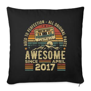 April 2017 Vintage Retro Geburtstagsgeschenk - Sofakissenbezug 45 x 45 cm - Schwarz - Vorne