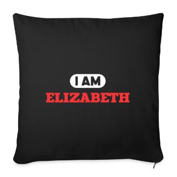 Elizabeth Name Saying für stolze Elizabeths - Sofakissenbezug 45 x 45 cm - Schwarz - Vorne
