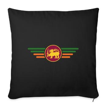 J’aime le Sri Lanka, T-shirt design de style élégance - Housse de coussin décorative 45 x 45 cm - noir - Devant