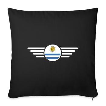 J’aime l’Uruguay, T-shirt design de style élégance - Housse de coussin décorative 45 x 45 cm - noir - Devant