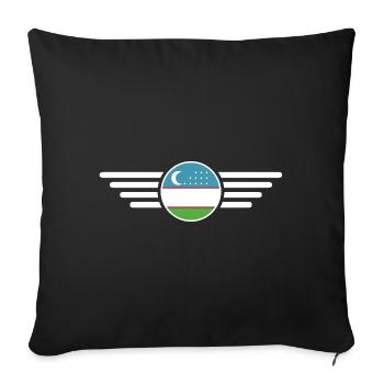 J’aime l’Ouzbékistan, T-shirt design de style élégance - Housse de coussin décorative 45 x 45 cm - noir - Devant
