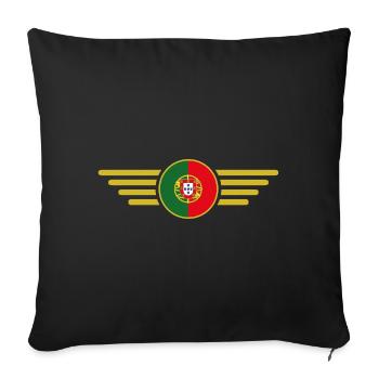J’aime le Portugal, T-shirt design de style élégance - Housse de coussin décorative 45 x 45 cm - noir - Devant