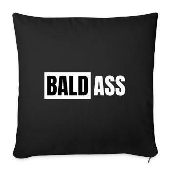 Chauve cheveux chauves alopécie - Housse de coussin décorative 45 x 45 cm - noir - Devant