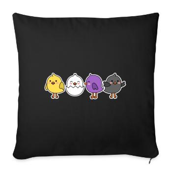Nonbinary Flag Chick Design für stolze Enbys - Sofakissenbezug 45 x 45 cm - Schwarz - Vorne