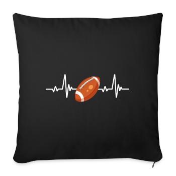 Rugby Battement De Coeur - Housse de coussin décorative 45 x 45 cm - noir - Devant