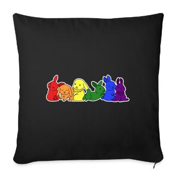 LGBT+ flag bunny design for LGBT+ people - Sofa pillowcase 17,3'' x 17,3'' (45 x 45 cm) - black - Front