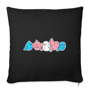 Trans Flag Bird Design for Trans People - Sofa pillowcase 17,3'' x 17,3'' (45 x 45 cm) - black - Front