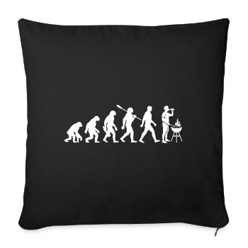 Evolution - Grilling - Grillmeister - Drinking beer - Sofa pillowcase 17,3'' x 17,3'' (45 x 45 cm) - black - Front