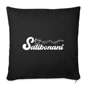 Salibonani Sali Bonani tambour drôle - Housse de coussin décorative 45 x 45 cm - noir - Devant