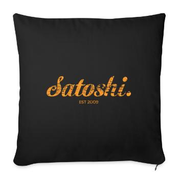 Satoshi Bitcoin Hodl - Sofa pillowcase 17,3'' x 17,3'' (45 x 45 cm) - black - Front