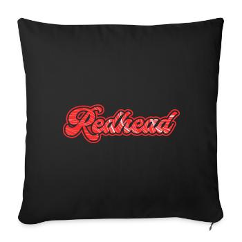Redhead Red Orange Hair Ginger Girl Irish - Sofa pillowcase 17,3'' x 17,3'' (45 x 45 cm) - black - Front