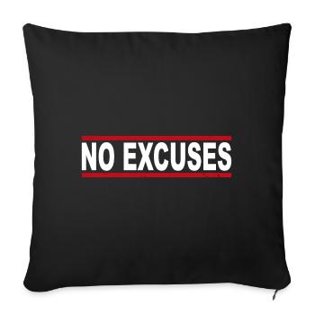 Pas d’excuses - Housse de coussin décorative 45 x 45 cm - noir - Devant