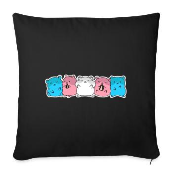 Trans flag hamster design for trans people - Sofa pillowcase 17,3'' x 17,3'' (45 x 45 cm) - black - Front