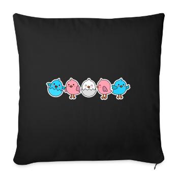 Trans flag chick design for proud trans people - Sofa pillowcase 17,3'' x 17,3'' (45 x 45 cm) - black - Front