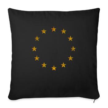 EU Flagge Europa Vintage Retro Pro EU Anti Brexit - Sofakissenbezug 45 x 45 cm - Schwarz - Vorne