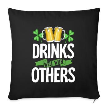 St Patricks Jour Boire bière fête cadeau - Housse de coussin décorative 45 x 45 cm - noir - Devant