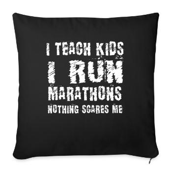 Runner Running I Run Marathons Läufer Geschenk - Sofakissenbezug 45 x 45 cm - Schwarz - Vorne
