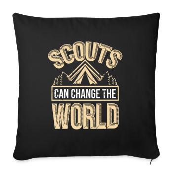 Camper Pfadfinder Camping Scouting Geschenk - Sofakissenbezug 45 x 45 cm - Schwarz - Vorne