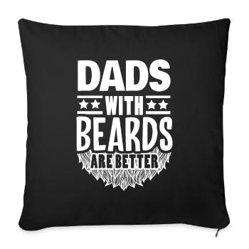 Dads with Beards, Mustache and Beard lover Gift - Sofa pillowcase 17,3'' x 17,3'' (45 x 45 cm) - black - Front