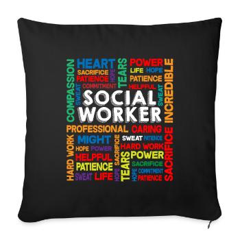 Social Work Month Social Worker Geschenk - Sofakissenbezug 45 x 45 cm - Schwarz - Vorne