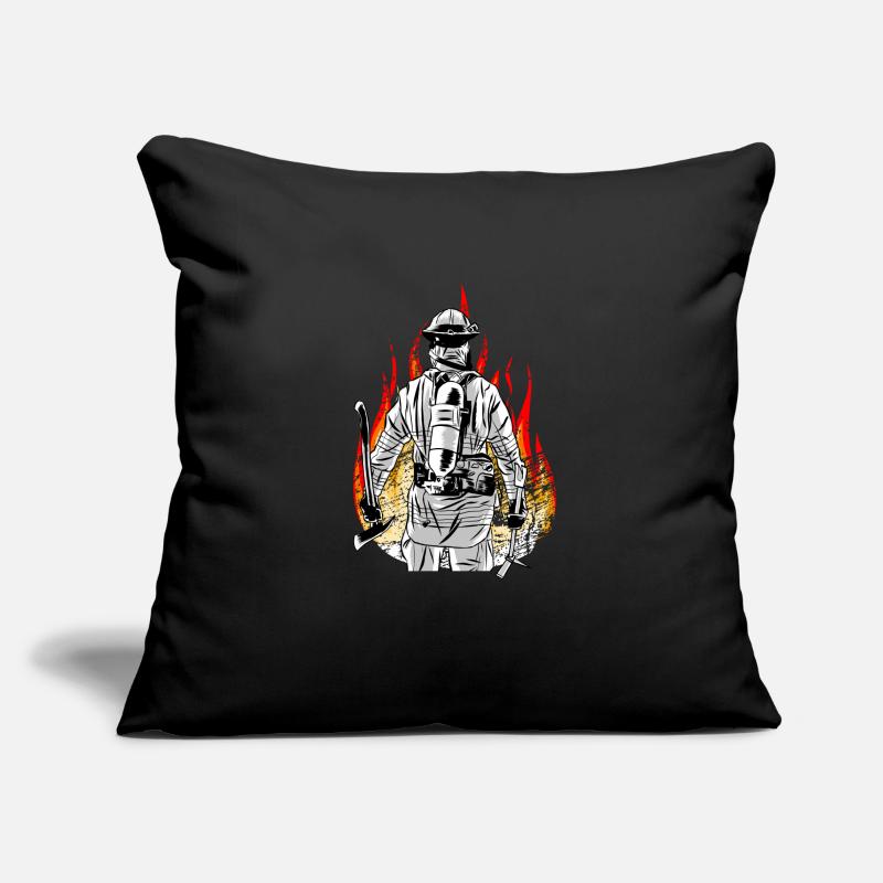 Firefighter Fireman Flames Fire Thin Red Line Sofa pillowcase 17,3'' x 17,3'' (45 x 45 cm)
