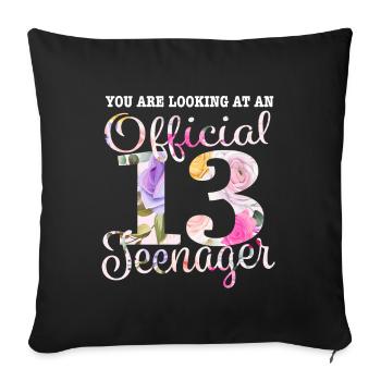 Offizielle Teenager 13. Geburtstag 13 Jahre alt - Sofakissenbezug 45 x 45 cm - Schwarz - Vorne