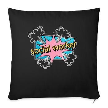 Sozialarbeiter Sozialist 80er Jahre Stil Männer - Sofakissenbezug 45 x 45 cm - Schwarz - Vorne