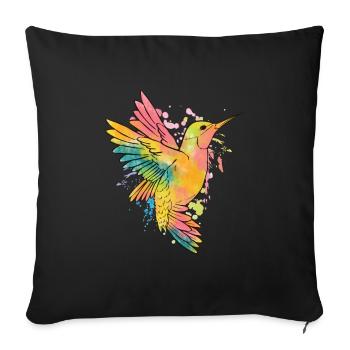 Kolibri Aquarell Bunte Kolibri Kolibri Vogel - Sofakissenbezug 45 x 45 cm - Schwarz - Vorne