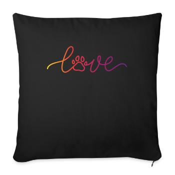Chien Paw Love Rescue Dog Mom - Housse de coussin décorative 45 x 45 cm - noir - Devant
