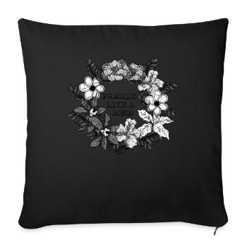 Fragile Like A Bomb Badass Feminist AF Feminism - Housse de coussin décorative 45 x 45 cm - noir - Devant