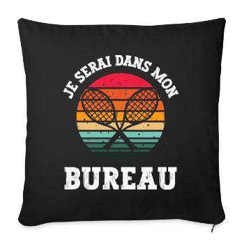 je serai dans mon bureau - Housse de coussin décorative 45 x 45 cm - noir - Devant