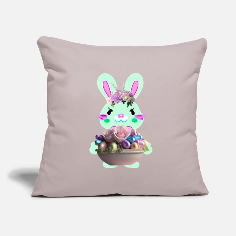 cute Easter bunny with Easter eggs Sofa pillowcase 17,3'' x 17,3'' (45 x 45 cm)