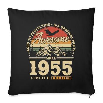 Génial depuis 1955 - Housse de coussin décorative 45 x 45 cm - noir - Devant