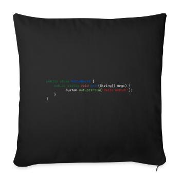 Java Hello World - Sofakissenbezug 45 x 45 cm - Schwarz - Vorne