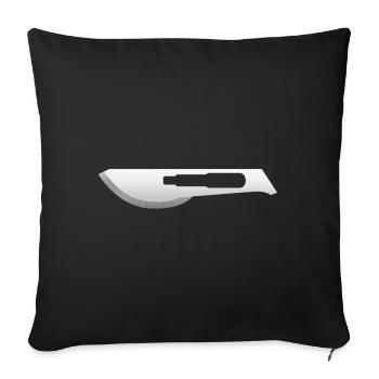 Medicine. Scalpel blades, scalpel, surgeon doctor - Sofa pillowcase 17,3'' x 17,3'' (45 x 45 cm) - black - Front