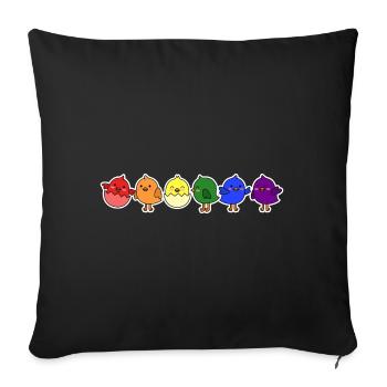 LGBT+ flag chick design for LGBT+ people - Sofa pillowcase 17,3'' x 17,3'' (45 x 45 cm) - black - Front