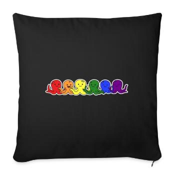 LGBT+ flag octopus design for LGBT+ people - Sofa pillowcase 17,3'' x 17,3'' (45 x 45 cm) - black - Front